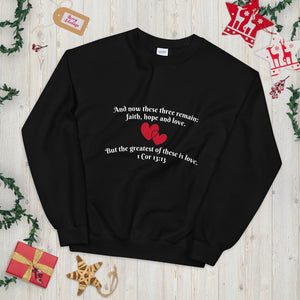 Faith Hope Love Hearts - Unisex Sweatshirt