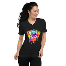 Load image into Gallery viewer, Butterfly - Multi - Unisex Short Sleeve V-Neck

