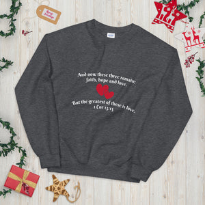 Faith Hope Love Hearts - Unisex Sweatshirt